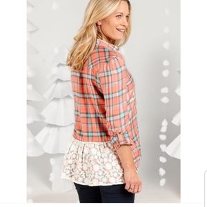 Matilda Jane plaid lace button down